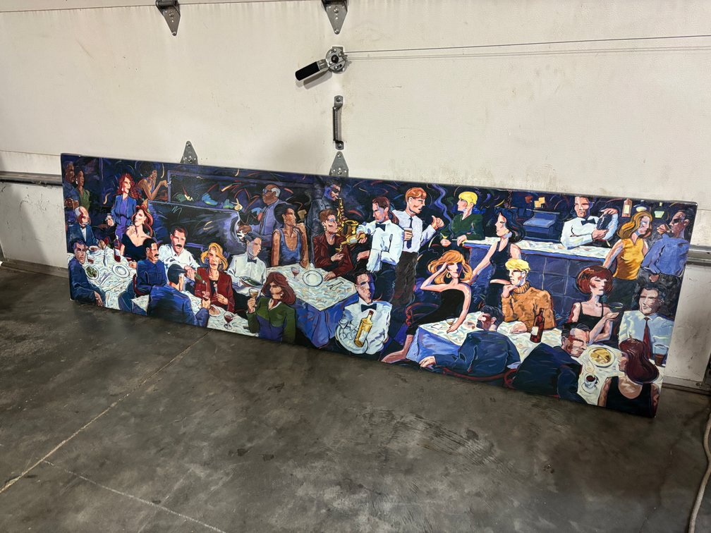 7ft Long Canvas Art Displayed at Jams by Omaha Artist Shelly Bartek