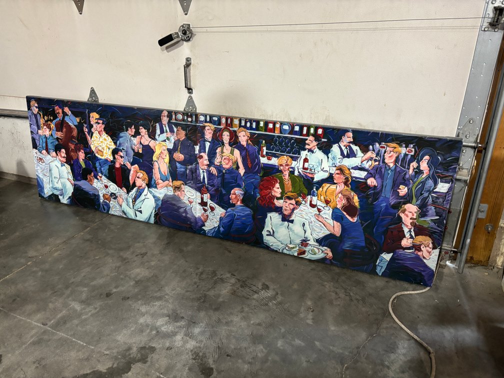 7ft Long Canvas Art Displayed at Jams by Omaha Artist Shelly Bartek