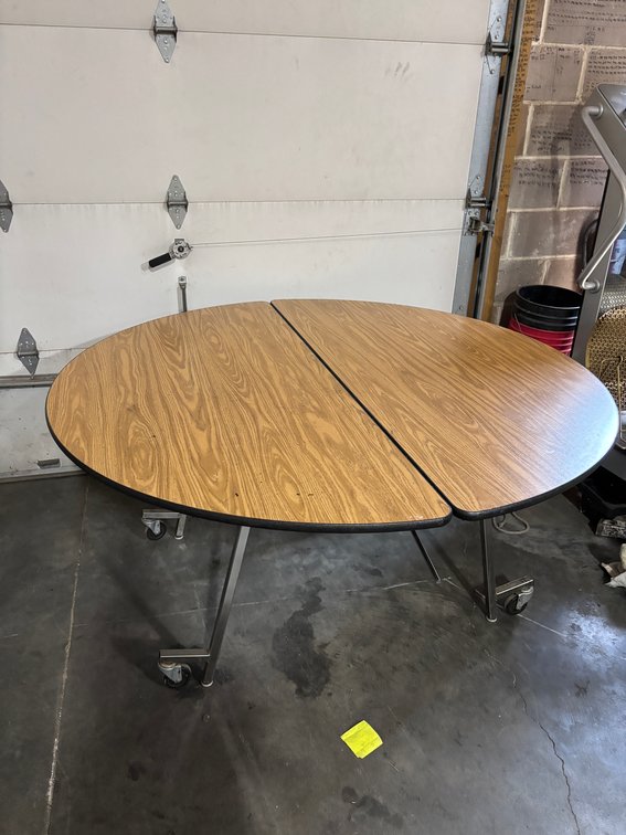 5ft Folding Round Table on Wheels