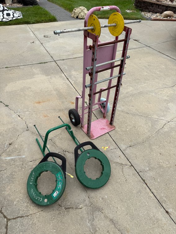 Greenlee Wire Fish Table, Wire Winding Spools Electricians Helper, Spool Cart