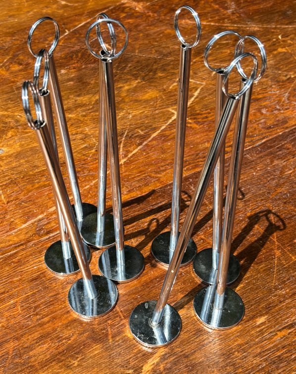 (9) Stainless Steel Table Number Stands