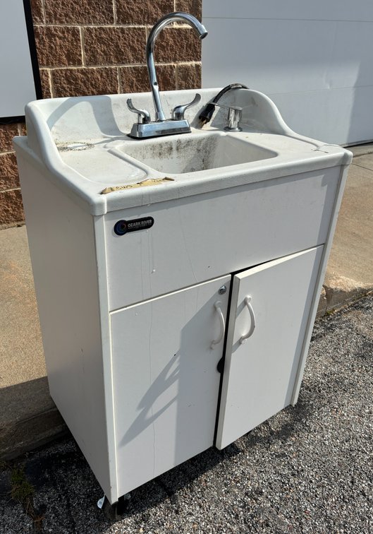 Ozark River Hot Water Self Contained Portable Sink - Brite White - For Outdoor Events