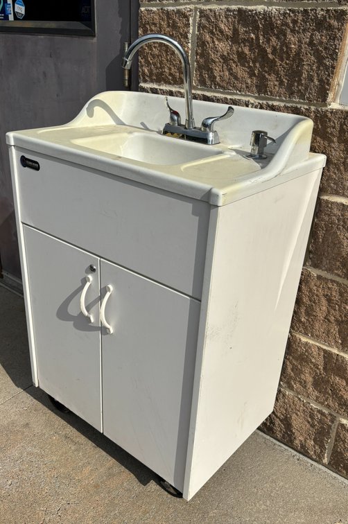 Ozark River Hot Water Self Contained Portable Sink - Brite White - For Outdoor Events