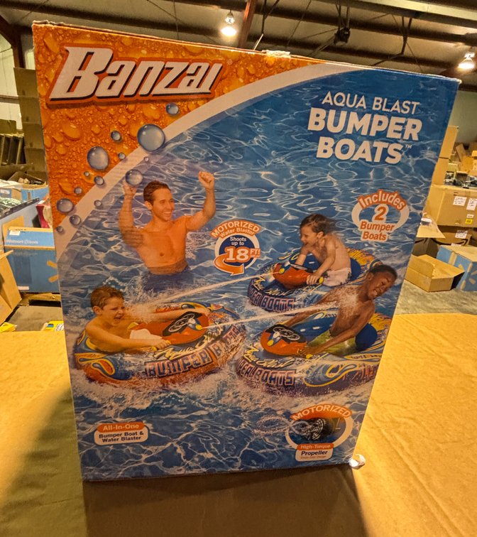 Banzai Aqua Blast Bumper Boats, Includes 2 Motorized Bumper Boats w/ Water Blasters