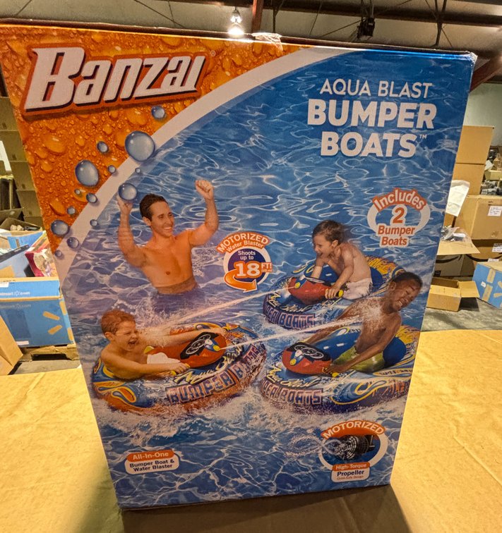 Banzai Aqua Blast Bumper Boats, Includes 2 Motorized Bumper Boats w/ Water Blasters