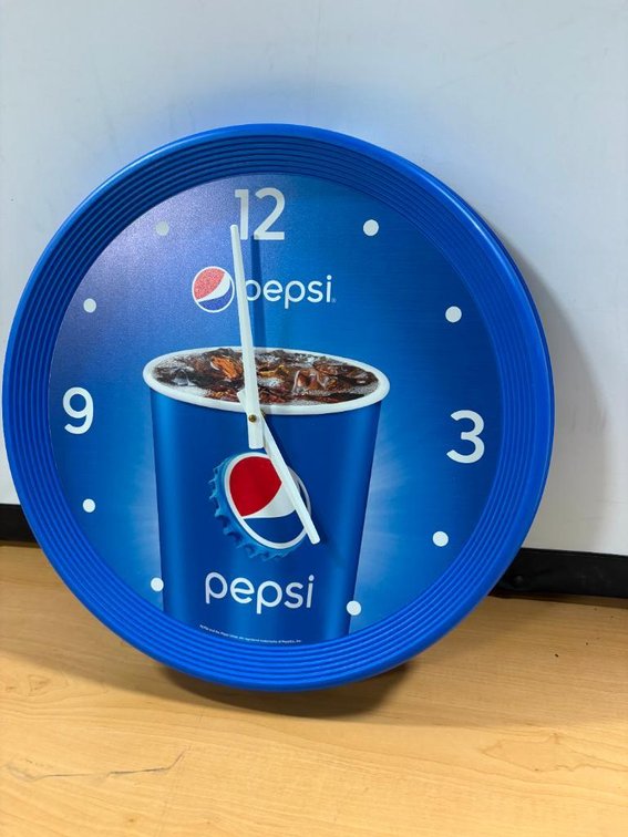 Pepsi-Cola 16in Quartz Wall Clock, from Sortino's Pizza