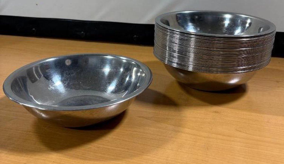 Stainless Steel Mixing Bowls, Set of 32, Approx. 8in Dia.