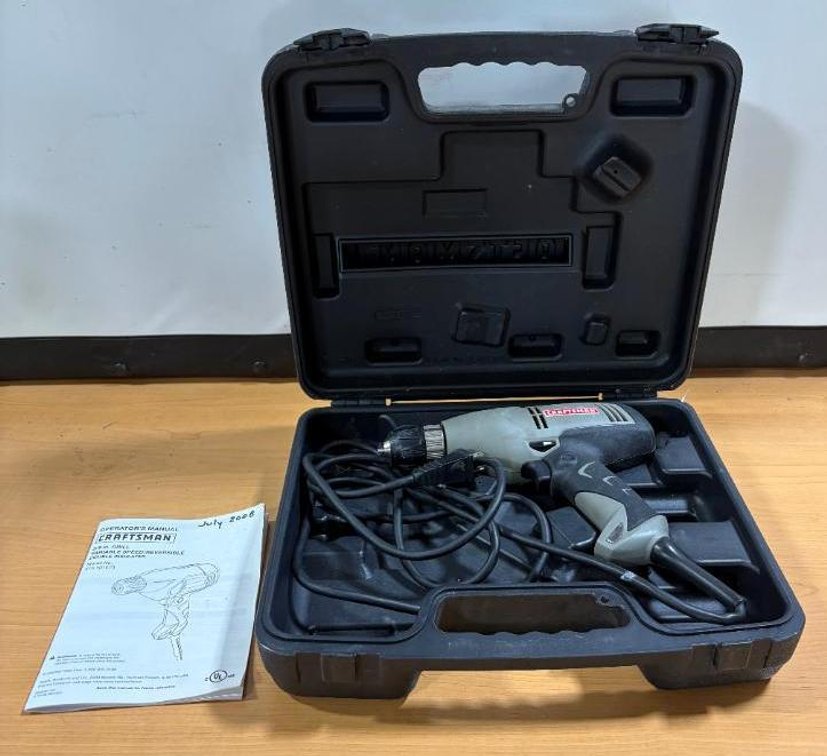 Craftsman Electric Drill w/ Case and Manual