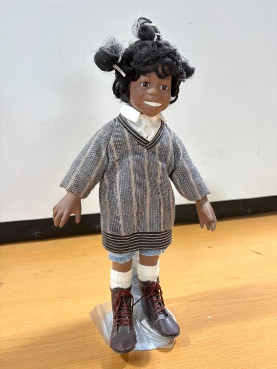c. 1990's Little Rascals Buckwheat Doll w/ Stand, Hamilton Collection