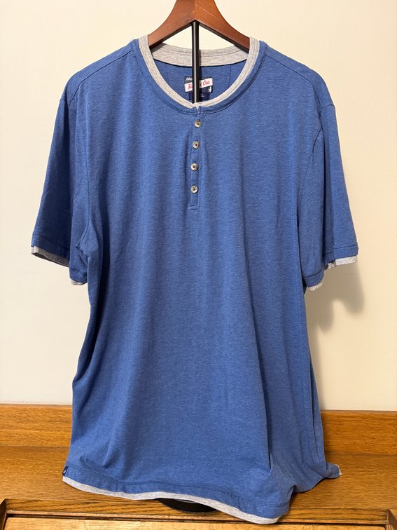 Johnnie-O Hangin' Out Weaver Henley T-Shirt, Color: Oceanside, Size XL