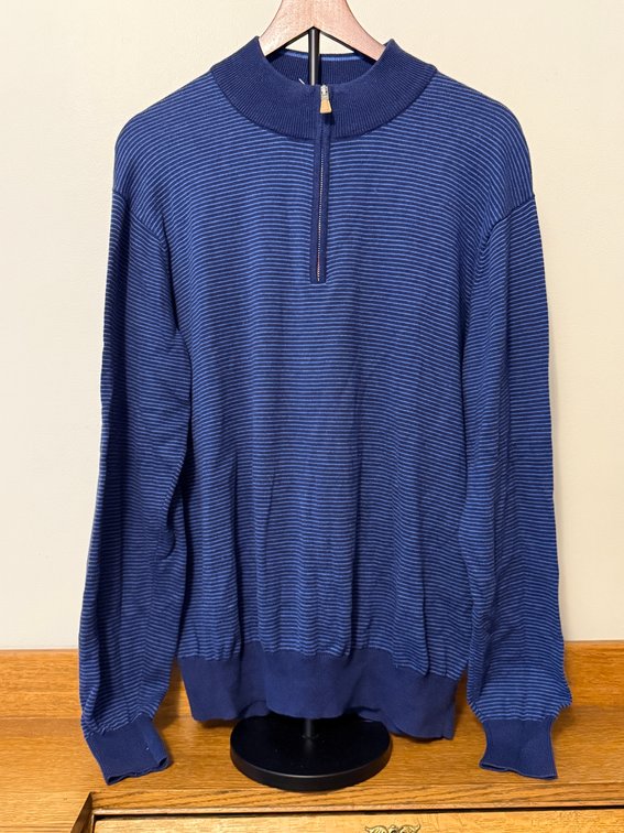 Peter Millar Size XL Quarter-Zip Pullover, Pima Cotton, Silk, Cashmere