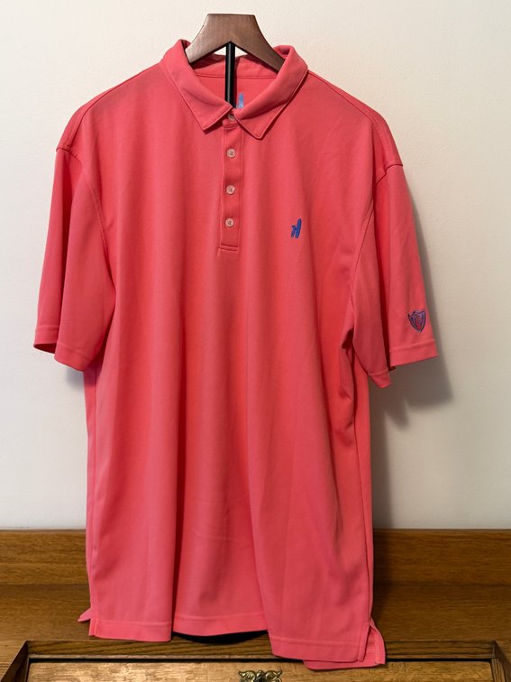 Johnnie-O Prep-Formance Size XL Polo w/ Surfer Dude Logo and Golf Club Logo