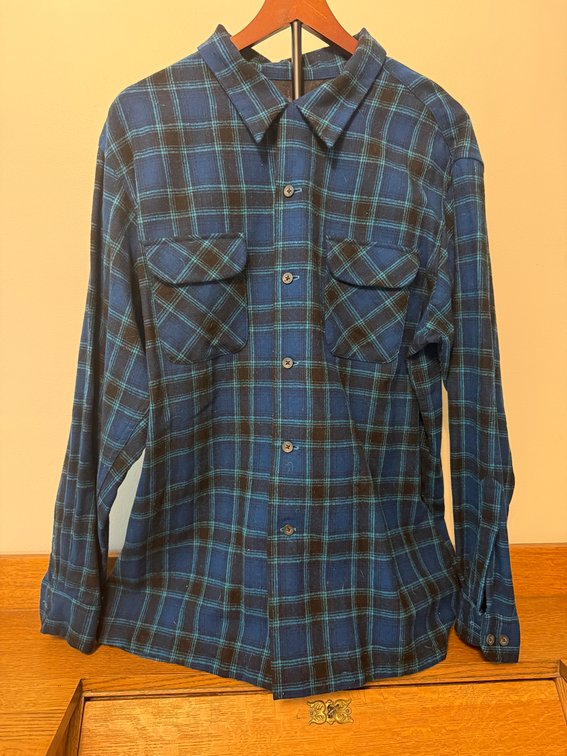 Pendleton The Original Board Shirt Long Sleeve Flannel Shirt, Size XL, Virgin Wool, Lining Polyester/Cotton