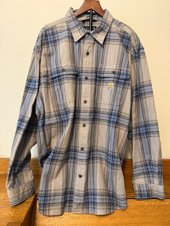 Carhartt Size XL, Loose Fit Long Sleeve Flannel Button Down Shirt, Model TW4451-M