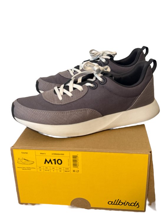 New in Box, Allbirds Men's Size 10 Courier, Stormy Grey, Medium Grey Sneakers