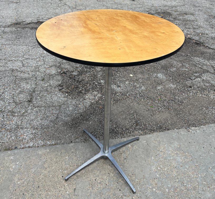 Bar Height Cocktail Table Round 30" Wide 42" Tall