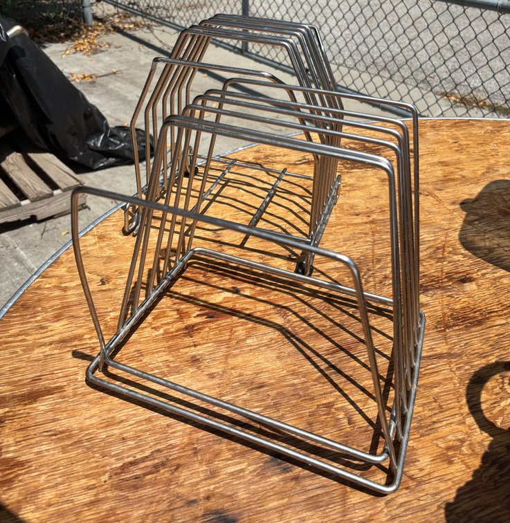 Lot of 2 Stainless Steel Cutting Board Racks