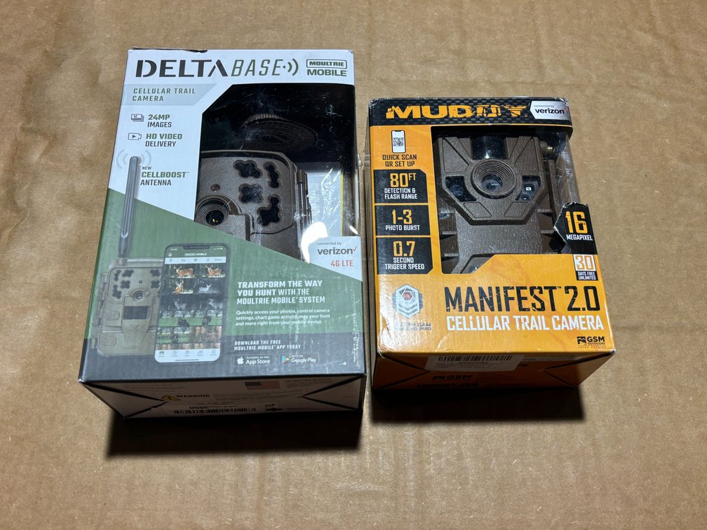 Lot of 2 Cellular Train Cameras - Delta Base & Muddy Manifest 2.0