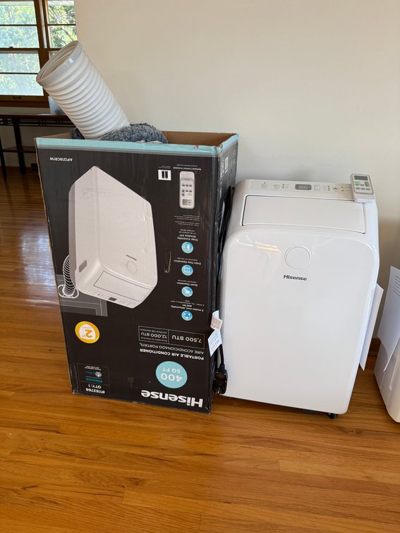 Hisense Portable Air Conditioner, 7,500BTU, AP1219CR1W, 3-Speed, 3 Modes w/ Remote