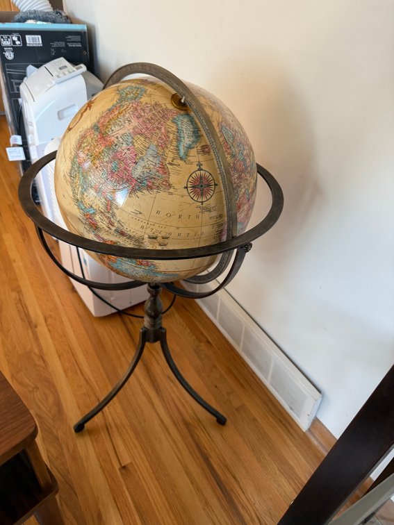 Replogle 16in Dia. World Classic Antique Series Marin Globe Model: 22139 on Stand, USA 34in x 20in