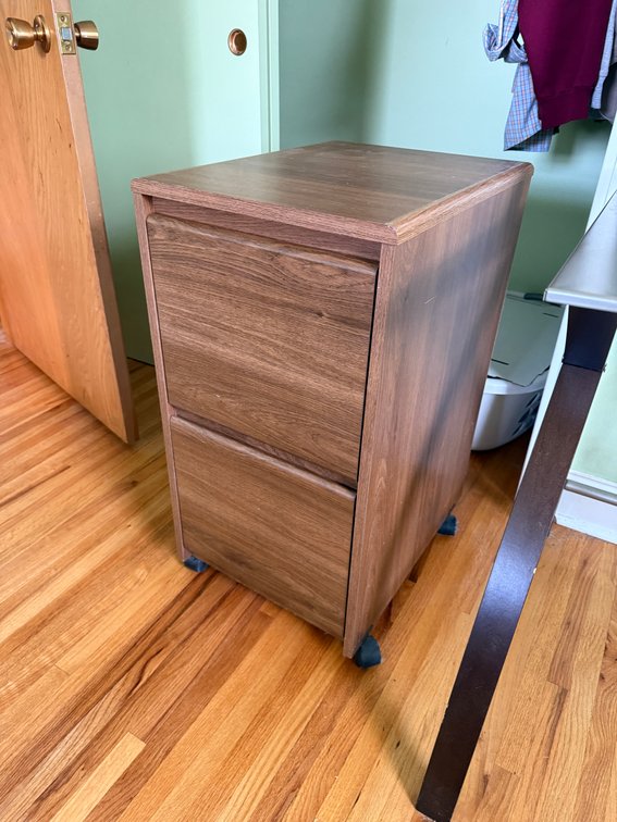 Rolling File Cabinet, Two Drawers