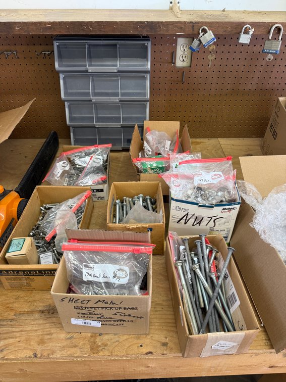 Seven Boxes of Good, Clean Hardware and Hardware Organizer, See Images for Details