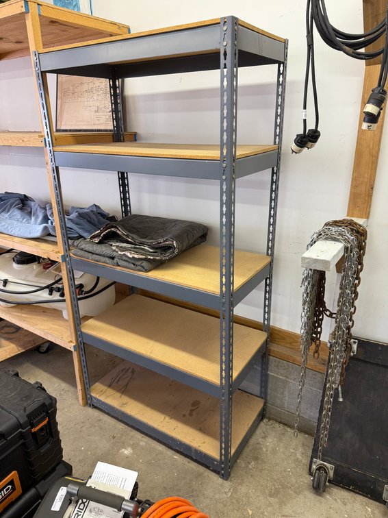 Metal and Wood Shelving Unit, Approx. 36in Wide x 14in Deep, 6ft H