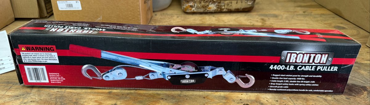 Ironton 4400 Lb. Cable Puller in Box