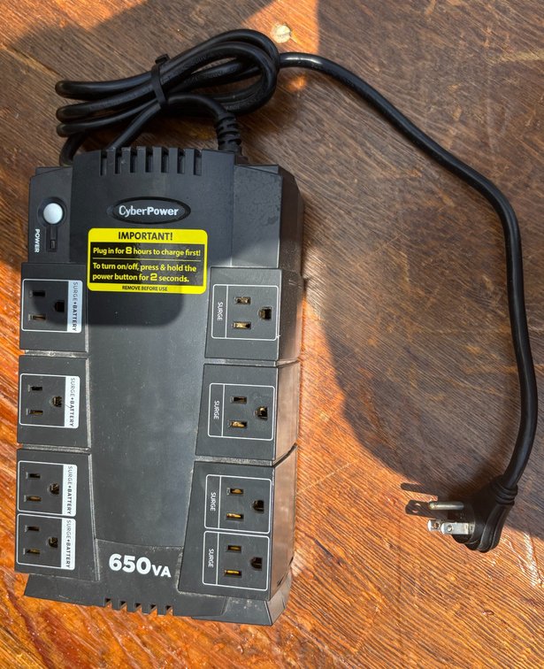 CyberPower 8-Outlet UPS Battery Backup System 650VA