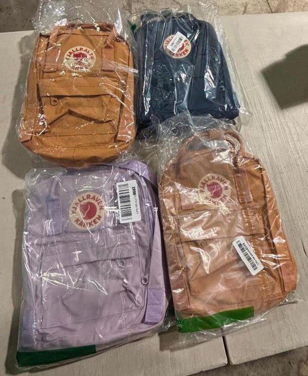 Lot of 4, Kanken Mini 12in Backpacks, Fjall Raven, 3 Colors, 15in, All for One Bid