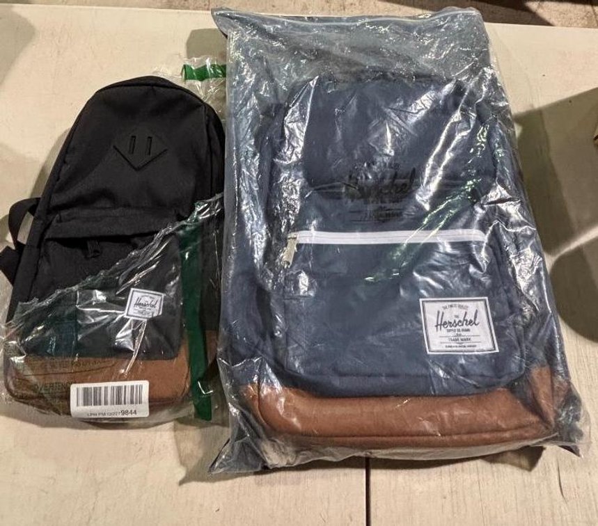 Pair of Herschel Supply Co. Backpacks, One Small, One Large Bag
