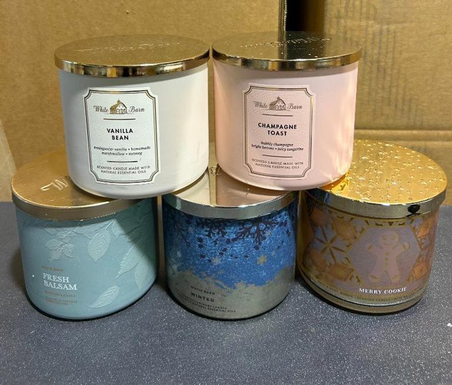 Lot of 5 Bath & Bodyworks 3-Wick Candles