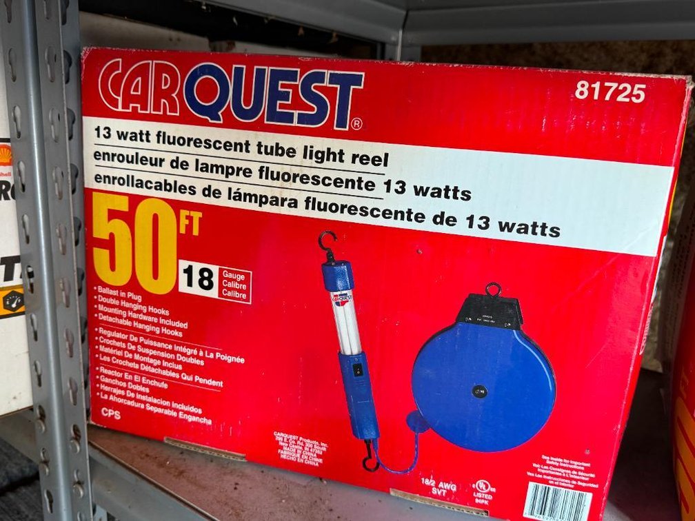 Car Quest 13-Watt Fluorescent Tube Light Reel, 50Ft on Retractable Reel