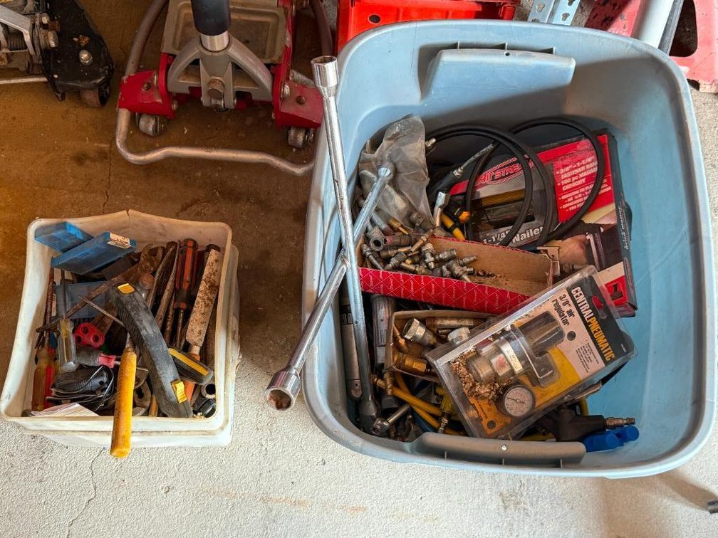 Two Tubs of Parts and Tools