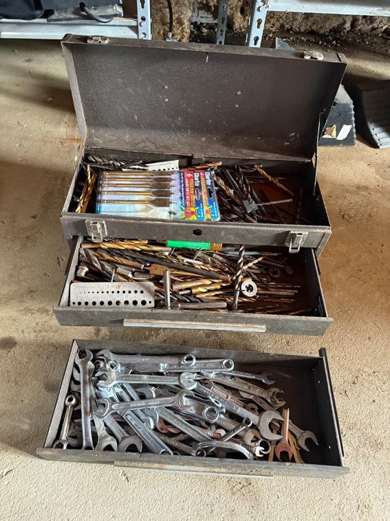Vintage Kennedy Toolbox Full of Wrenches and Bits