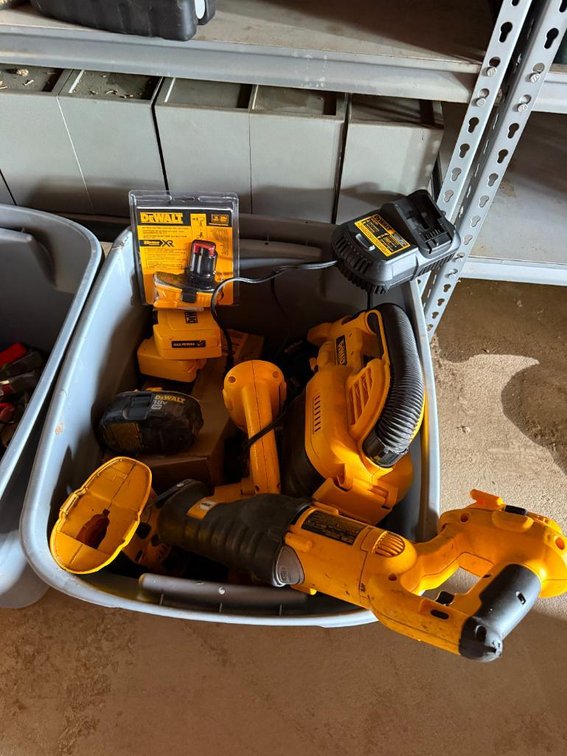 Cordless DeWalt Tools, Chargers, Battery, Untested