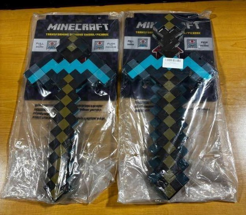 Lot of 2, Minecraft Transforming Diamond Sword/Pickaxe