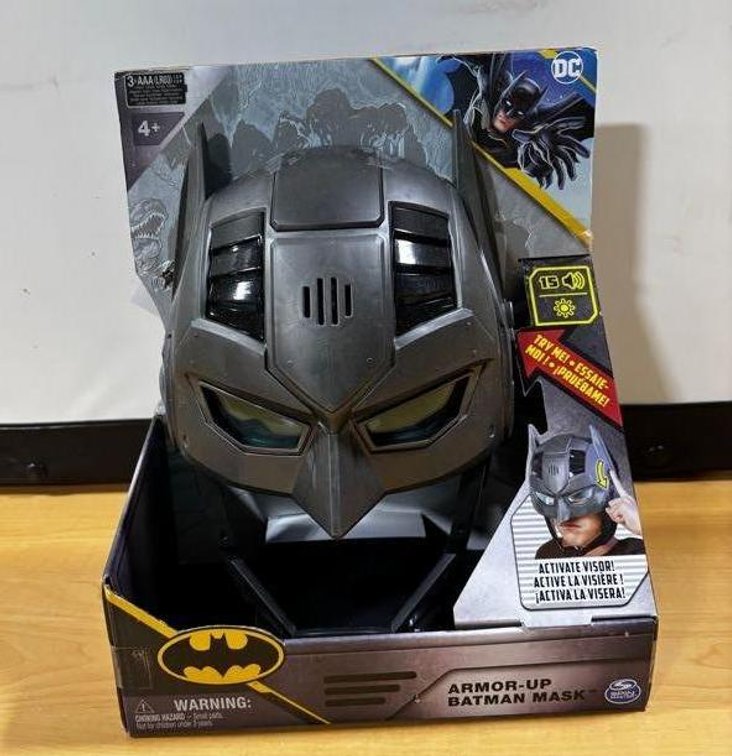 New, DC Comics Batman Armor-Up Batman Mask, Battery Operated Rollplay