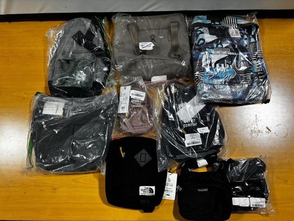 Lot of 9 New Items, The North Face, Herschel, Other Items, See Images