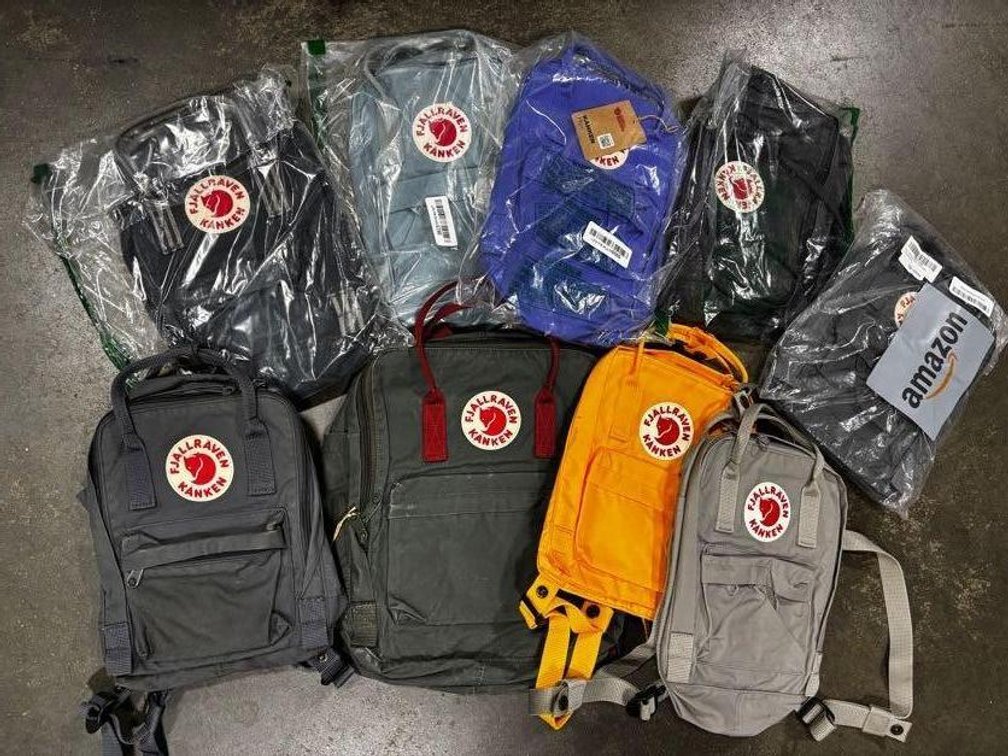 Lot of 9, Fjallraven Kanken Backpacks, Various Colors and Sizes