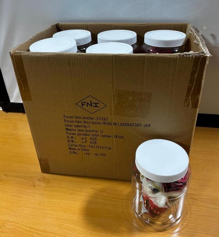 New, Sealed Case, Head in Laboratory Jar, Qty 12