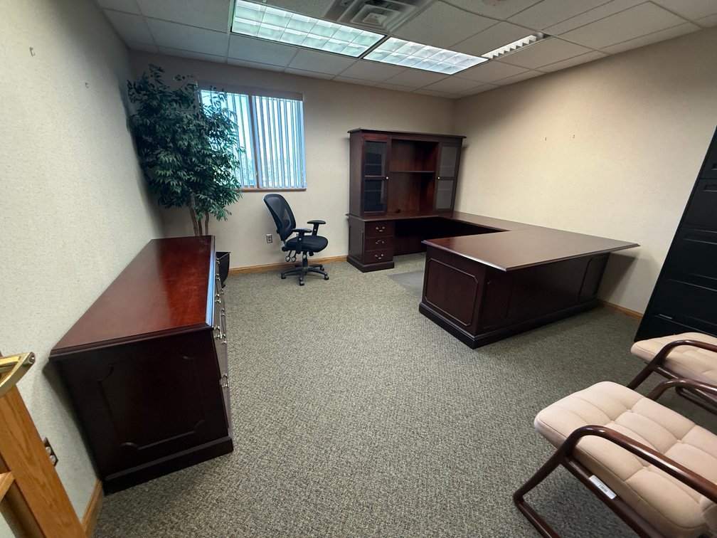 OFS Made in USA - Office Furniture Set, U-Shaped Work Station w/ Desk, Credenza & Storage Shelving