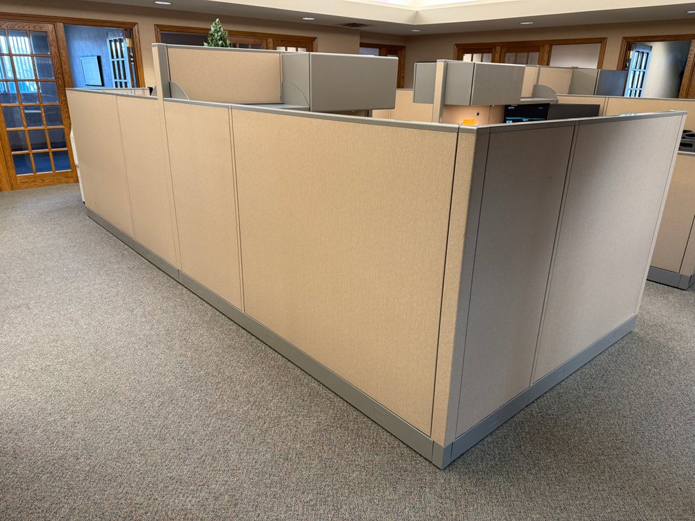 All-Steel Concensys Cubicle System, Dual Units, 2 Workstations w/ Components, Cycle Through Images for Details