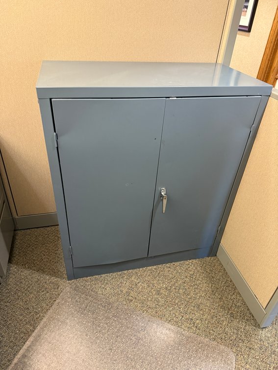 Metal Storage Cabinet w/ Shelves, 42in H x 36in W x 18in D