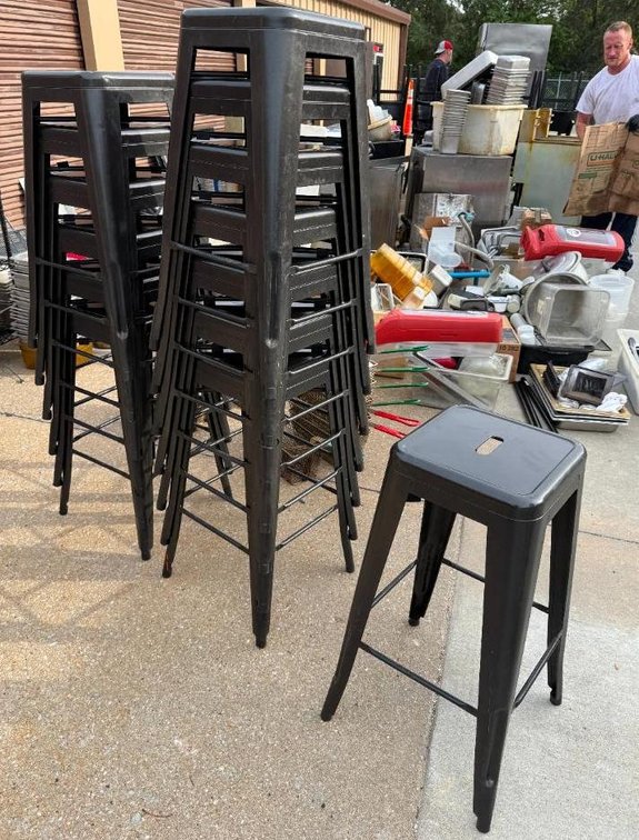 Lot of 14, Metal Bar Stools, Gun Metal Grey - Sold by the Stool x's 14