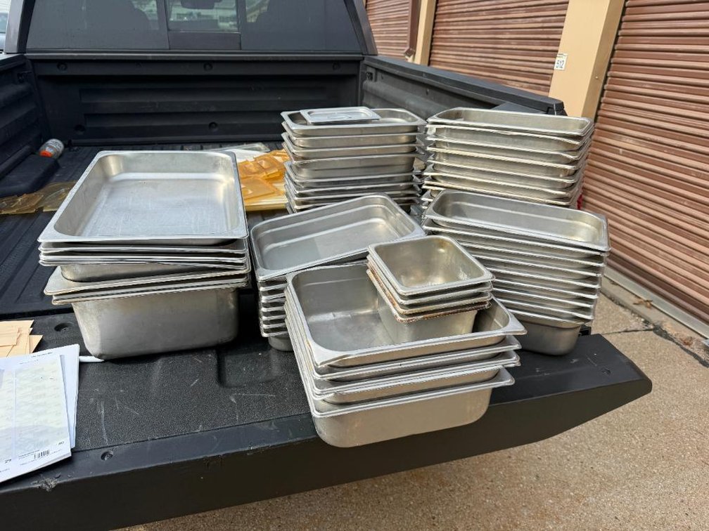 52 Stainless Steel Steam Pans, No Lids, Full-Size, 1/2, 1/3, 1/6, 1/9 Sizes