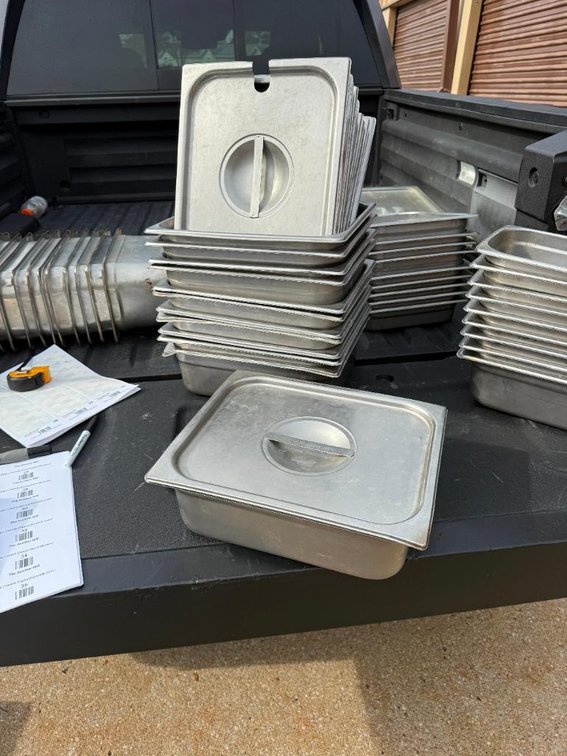 Lot of 12, 1/2-Size Stainless Steel Steam Pans w/ Lids