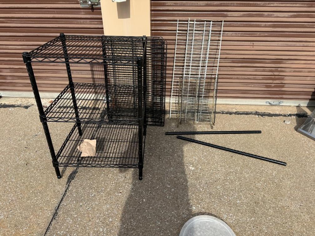 Commercial Kitchen Shelving Unit, 34in H x 24in x 21in w/ Extras