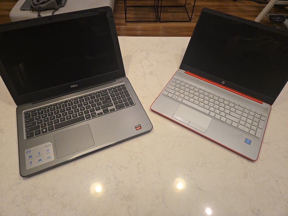 Lot of 2, Managers Laptops, Dell AMD A9 and HP Intel Platinum - All for One Bid