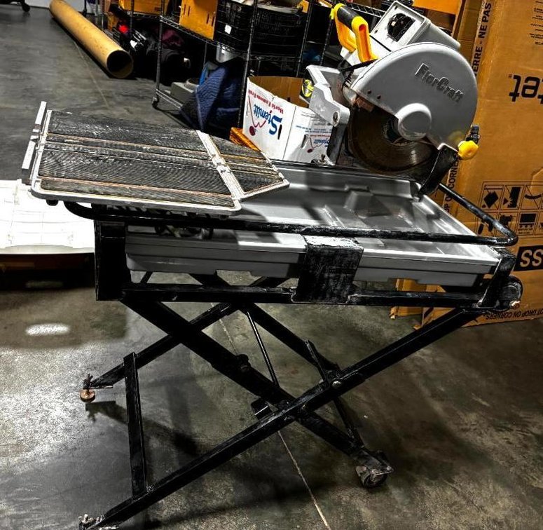 FlorCraft Wet Tile Saw w/ Portable Stand, Folds Up for Easy Transport